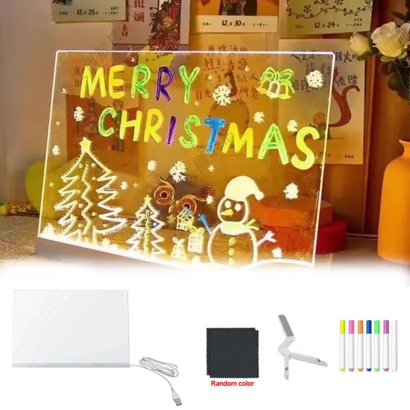 DreamGlow LED Drawing Board neon drawing lit up