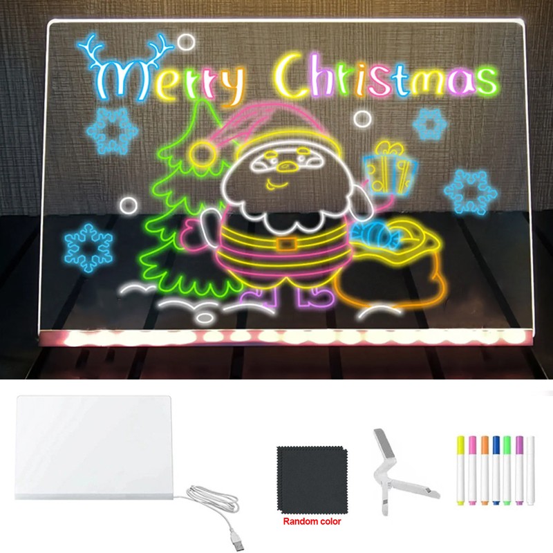 DreamGlow LED Drawing Board with 7 neon marker pens