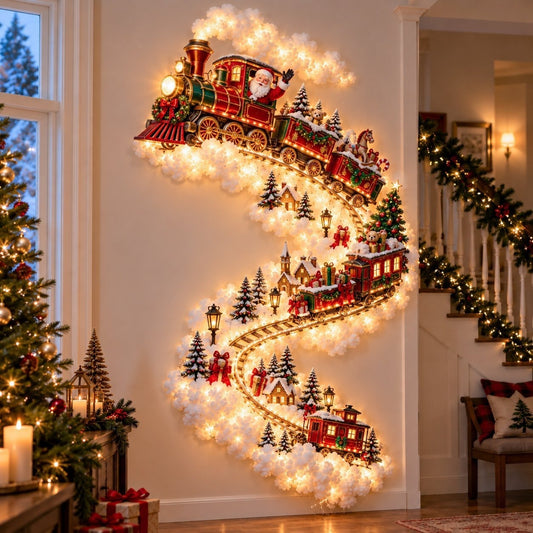 DreamGlow Christmas LED wall decor with 3D snowy clouds