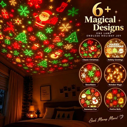 DreamGlow Holiday Projector creating holiday ambience in a room